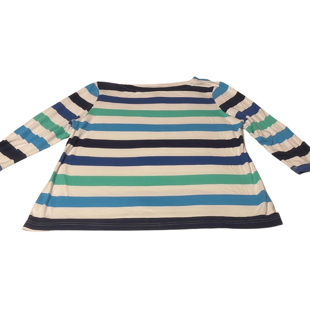 Croft and Barrow Blue stripe boatneck